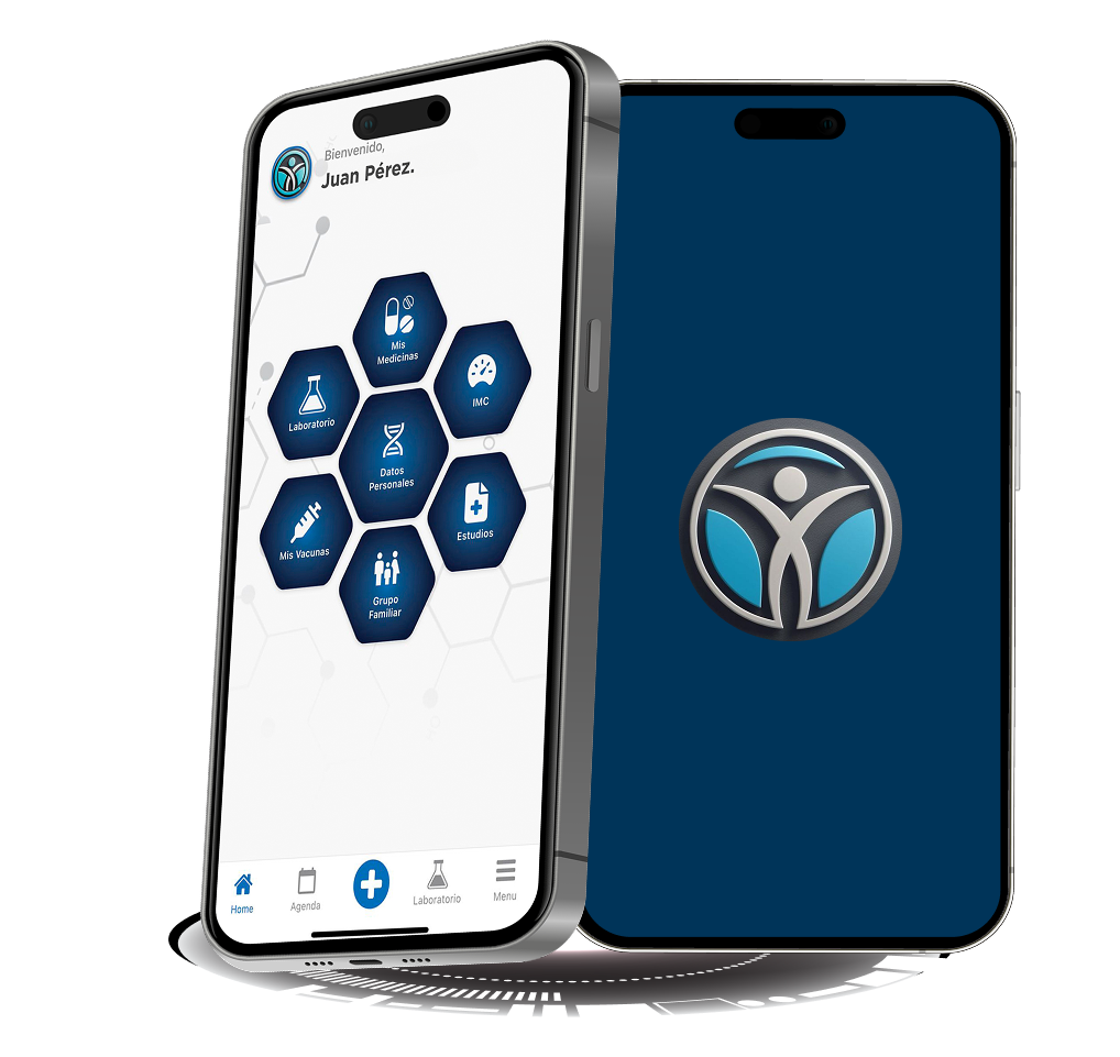 Aplicación SALUTEM en dos teléfonos